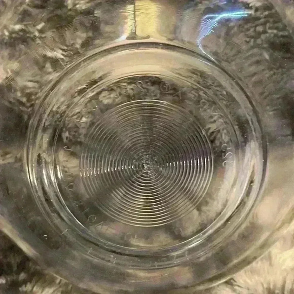 Pyrex clear glass vintage MCM nesting mixing bowls with blue ribbons & flowers. - Picture 7 of 15